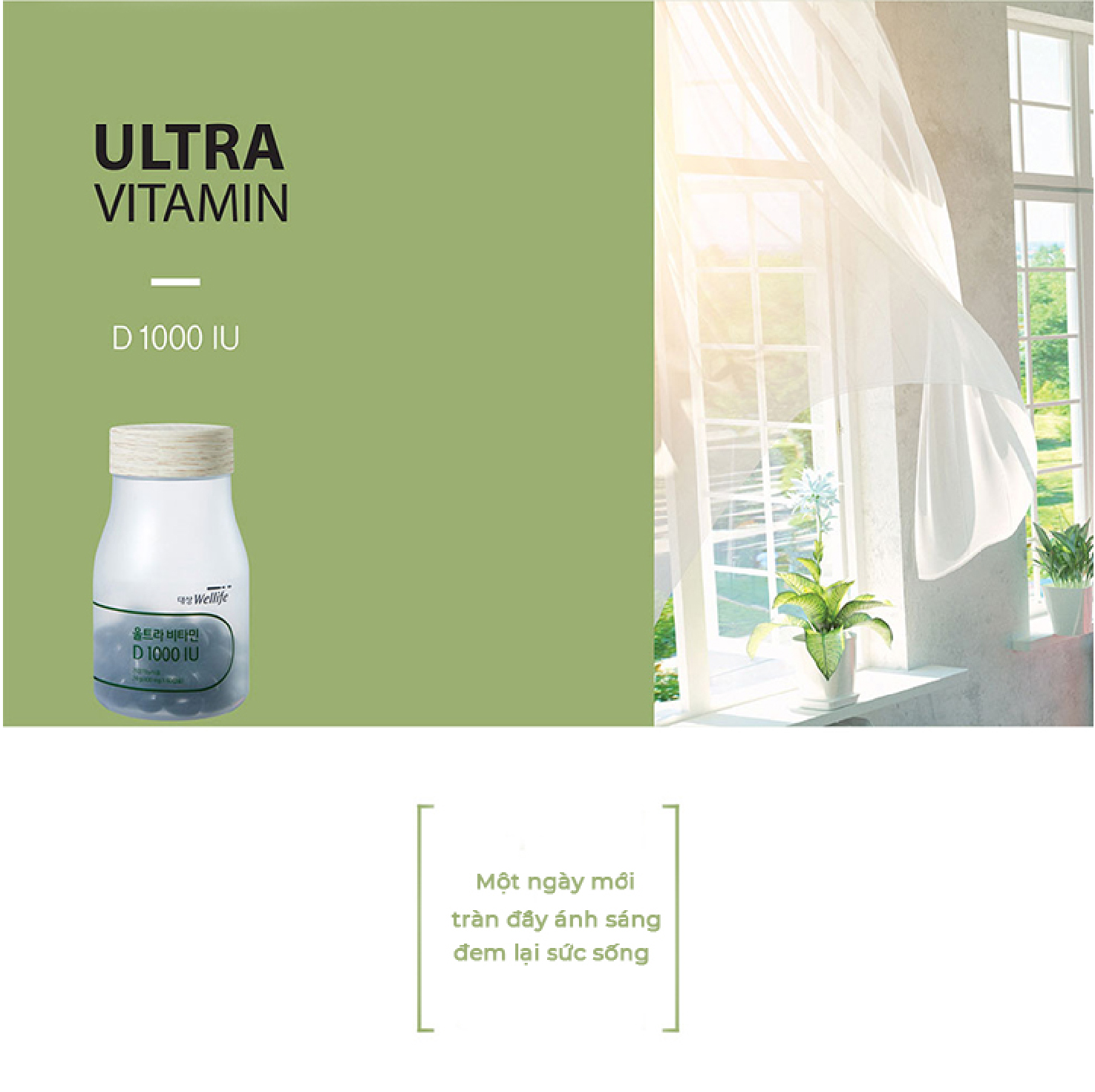 Ultra Vitamin D 1000IU Wellife Hàn Quốc hộp 60 viên 1
