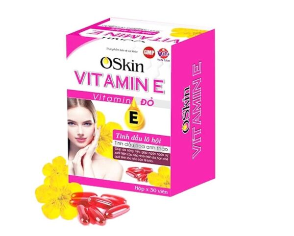 Viên Uống Hỗ Trợ Làm Đẹp Da Oskin Vitamin E Đỏ