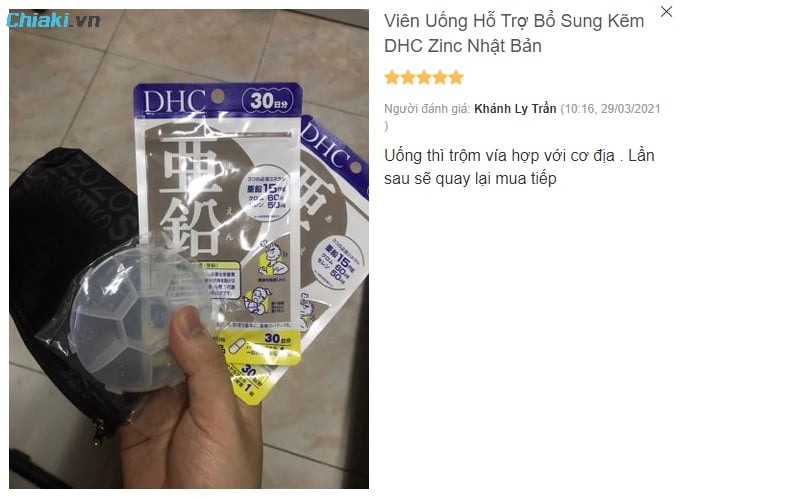 Viên uống kẽm DHC review từ người dùng