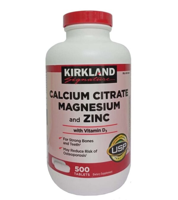 Viên Uống Kirkland Signature Calcium Citrate Magnesium And Zinc 500mg