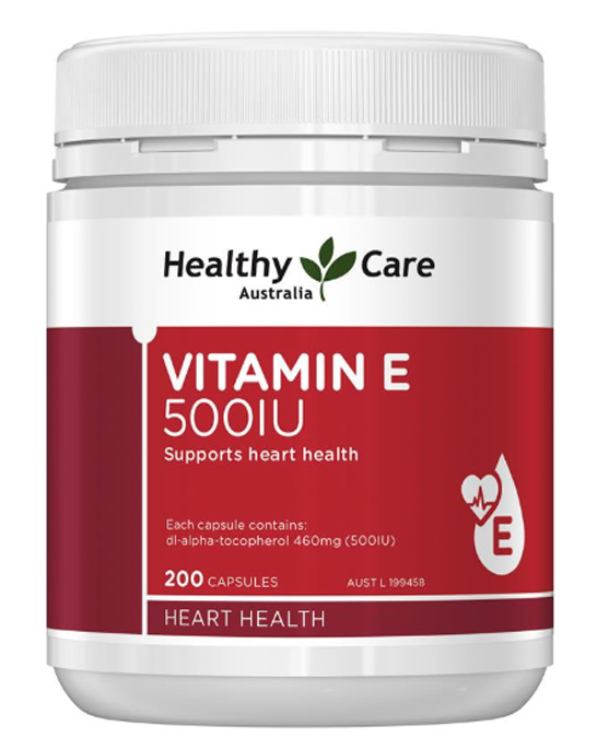Viên uống Vitamin E Healthy Care 500IU hộp 200 viên của Úc (mẫu mới)