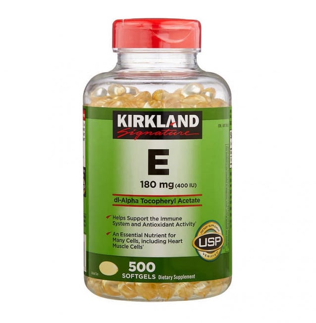 Vitamin E Kirkland 400 IU của Mỹ nắp đỏ