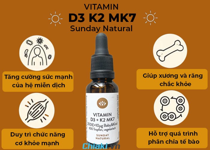 Đối tượng sử dụng Vitamin D3 K2 Mk7 Sunday Natural