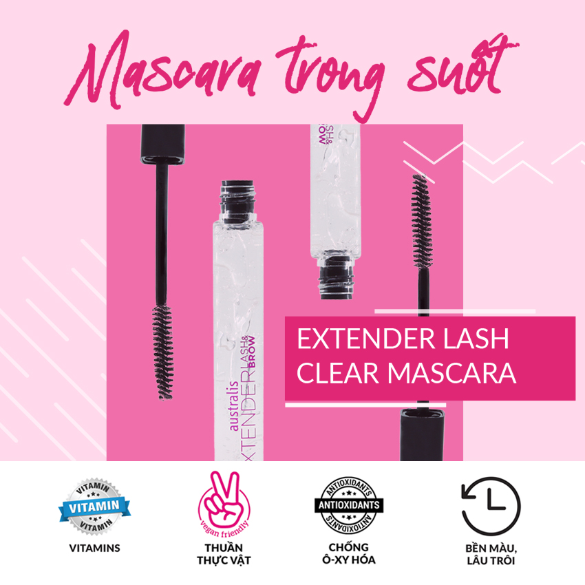 Mascara Trong Suốt 2 Trong 1 Australis Clear Lash & Brow Extender