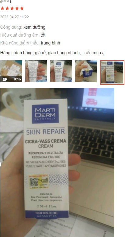 Review kem dưỡng Martiderm