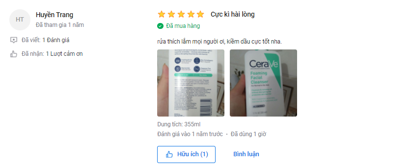 Đánh giá sữa rửa mặt CeraVe Foaming Facial Cleanser có tốt không?