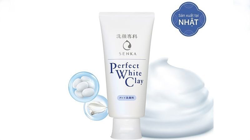 Sữa rửa mặt Senka Perfect White Clay hỗ trợ dưỡng trắng