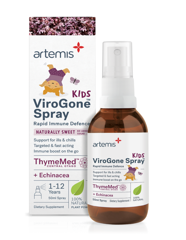 Xịt họng hỗ trợ tăng đề kháng cho bé Artemis Kids ViroGone Spray