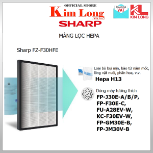 Mua FZ-F30HFE Màng lọc Hepa Sharp dành cho Sharp F30E-C, J30E-A/B, A28EV-W, GM30E-B, JM30V-B, F30EV-W - Hàng chính hãng tại CÔNG TY TNHH TMĐT KIM LONG