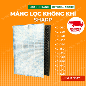 Mua Màng lọc hepa Sharp KC50, D50, E50, F50, H50, G50, J50, D40, E40, F40, H40, G40 .Màng lọc không khí, màng carbon giá rẻ. Hàng nhập khẩu - Màng bù ẩm tại Lọc khí xanh