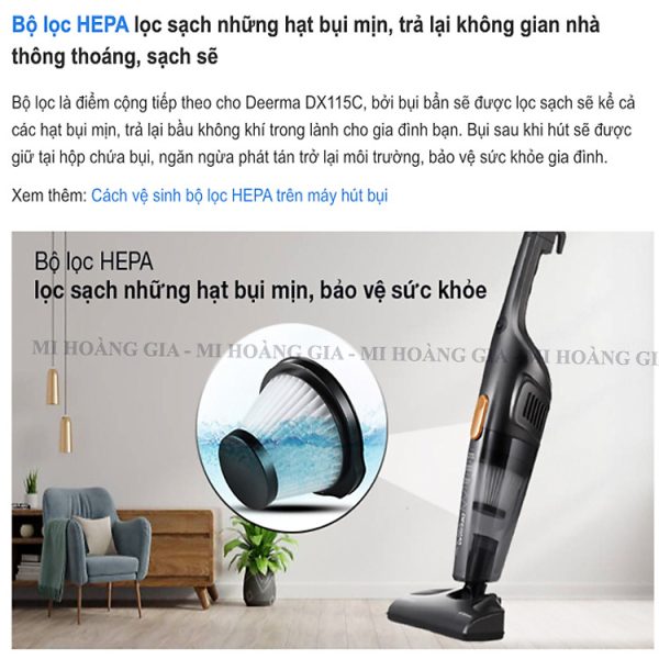 Mua Máy hút bụi cầm tay Deerma DX115C (600W) - Hàng Chính Hãng tại Mi Hoàng Gia