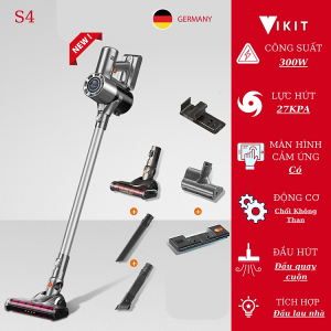 Mua Máy hút bụi cầm tay không dây CÓ MÀN HÌNH cảm ứng được cao cấp lực hút mạnh robot VIKIT S4- Hàng chính hãng - S4 tại Vkit