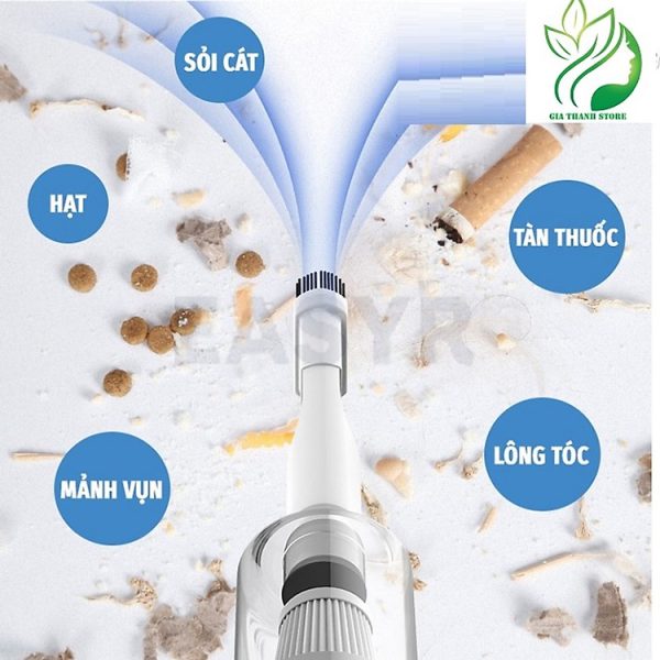 Mua Máy Hút Bụi Cầm Tay Không Dây Công Suất 120W Wireless Vacuum Cleaner, Phù Hợp Để Trong Ô Tô, Văn Phòng, Phòng Ngủ Hút tóc, lông chó mèo, bụi bẩn - Hàng chính hãng nhập khẩu...