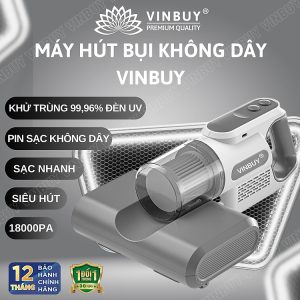 Mua Máy hút bụi giường, máy hút bụi nệm, máy hút bụi ô tô, cầm tay không dây hiện đại diệt khuẩn đa tầng, đèn UV, lực hút mạnh 18000PA - Hàng chính hãng VinBuy - Trắng tại VinBuy