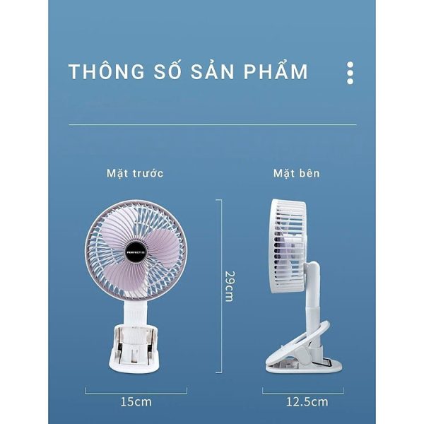 Mua Quạt Để Bàn Có Sạc Tích Điện Perfect PF-QB2150 (Trắng) - Hàng chính hãng tại Tiki Trading