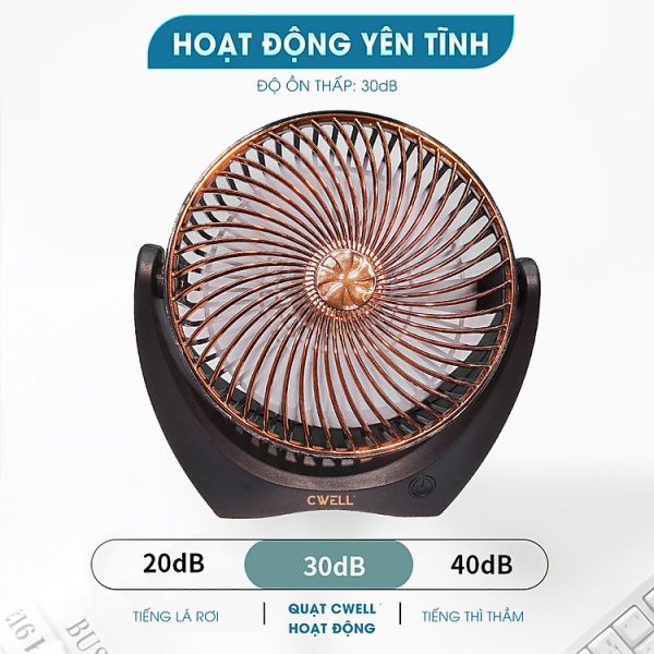 Mua Quạt mini để bàn, quạt tích điện, quạt cầm tay chính hãng CWELL, động cơ không tiếng ồn, xoay 210 độ, pin khủng, bản mới - Bản USB tại CWELL Official Store