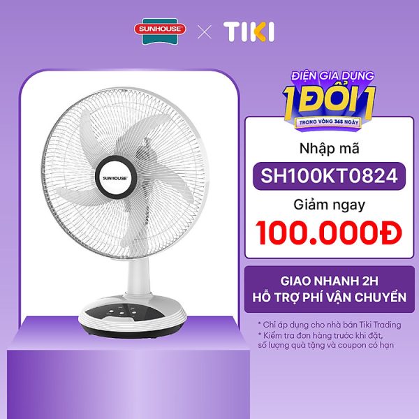 Mua Quạt Sạc Tích Điện Sunhouse SHD7223 (24W) - Hàng Chính Hãng tại Tiki Trading