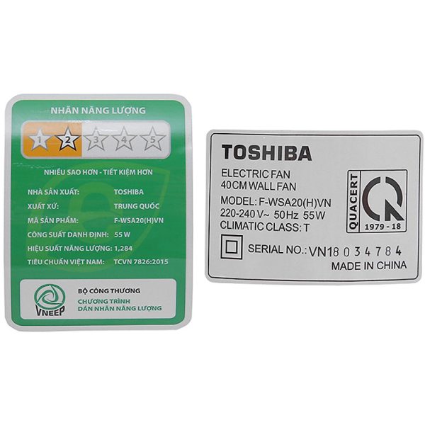 Mua Quạt Treo Tường Toshiba F-WSA20(H)VN (55W) - Xám - Hàng chính hãng tại Tiki Trading