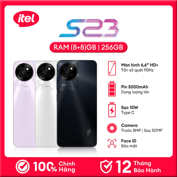 Mua Điện Thoại Itel S23 16GB(8GB+8GB)/256GB | Pin 5000mAh | 6.6 Inch | Camera 50MP | HÀNG CHÍNH HÃNG - Màu Trắng tại Itel Official