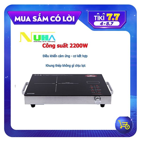 Mua [Hàng chính hãng] Bếp Điện Hồng Ngoại Ladomax Ha666 khung tay cầm inox, công suất 2200W tại Gia Dụng NuHa