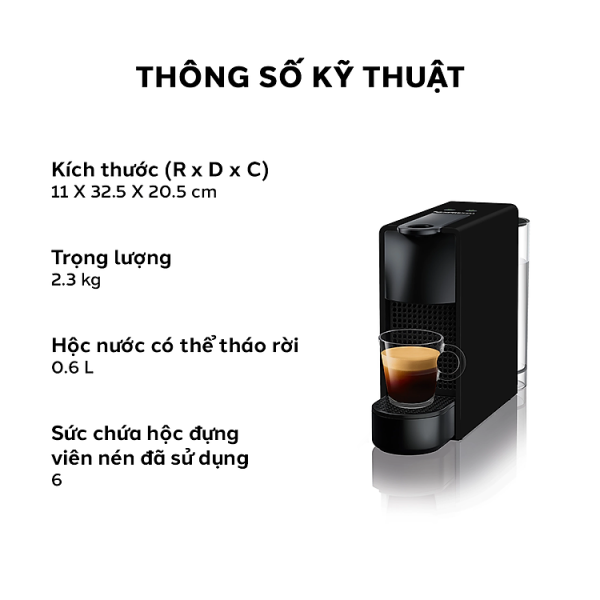 Mua Máy pha cà phê Nespresso Essenza Mini Đen - Hàng chính hãng tại Nespresso Official Store