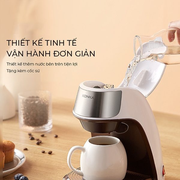 Mua Máy Pha Cafe Cà Phê Pha Trà Tự Động Tặng Cốc Sứ KONKA KCF-CS2 - Hàng Nhập Khẩu tại Konkashop