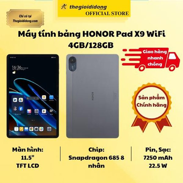 Mua Máy tính bảng HONOR Pad X9 WiFi 4GB/128GB - Hàng Chính Hãng tại Thế Giới Di Động Official