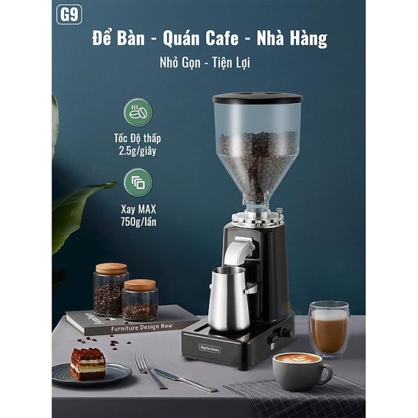 Mua Máy Xay Cà Phê G9 Xay Hạt Cafe Pha Espresso, 19 Cấp Độ Xay Thô Đến Mịn, Lưỡi Phẳng Cho Gia Đình và Quán Cà Phê, Nhà Hàng, Hàng Chính Hãng tại ĐIỆN MÁY HTG