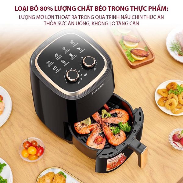 Mua Nồi chiên không dầu cơ nhập khẩu Nhật Bản 4.5L Fujihome A4EB tự ngắt an toàn tặng kẹp inox - hàng chính hãng tại FUJIHOME OFFICIAL STORE