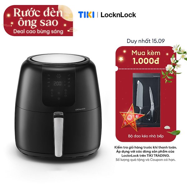 Mua Nồi Chiên Không Dầu Điện Tử Lock&Lock EJF296BLK (7.2 Lít) - Kèm Chảo Nướng - Hàng Chính Hãng tại Tiki Trading