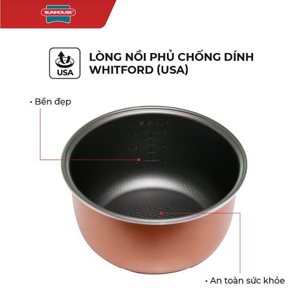 Mua Nồi Cơm Điện Nắp Gài Sunhouse SHD8217W (1.2L) - Hàng chính hãng tại Tiki Trading