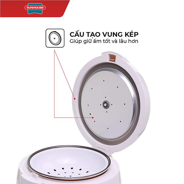 Mua Nồi Cơm Điện Nắp Gài Sunhouse SHD8217W (1.2L) - Hàng chính hãng tại Tiki Trading