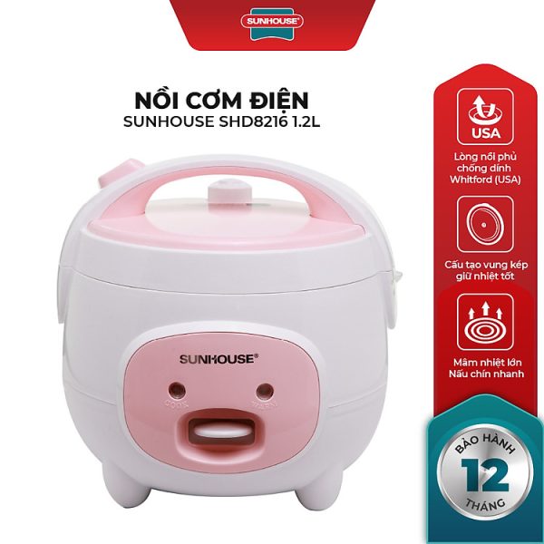 Mua Nồi Cơm Điện Nắp Gài Sunhouse SHD8217W (1.2L) - Hàng chính hãng tại Tiki Trading