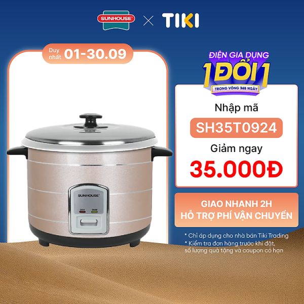 Mua Nồi Cơm Điện Nắp Rời Sunhouse SHD8105 (1.2L) - Hàng chính hãng tại Tiki Trading