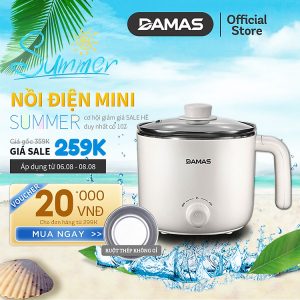 Mua Nồi Lẩu Điện Mini 2 Mức Nhiệt - Ca Nấu Mì Điện Đa Năng DAMAS DK-8012 (1.2 Lít) - Hàng Chính Hãng tại DAMAS Official Store