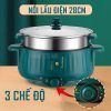 Mua Nồi Lẩu Điện Mini Đa Năng 28CM, Chống Dính Vân Đá Cao Cấp Công Suất 1000W - Bếp Lẩu Tiện Dụng 3 Nấc Nhiệt Kèm Giá Hấp-Hàng Loại 1 Chính hãng MINIIN - Trắng tại Smarthome29